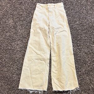 Women's Yellow Wide-Leg Jeans